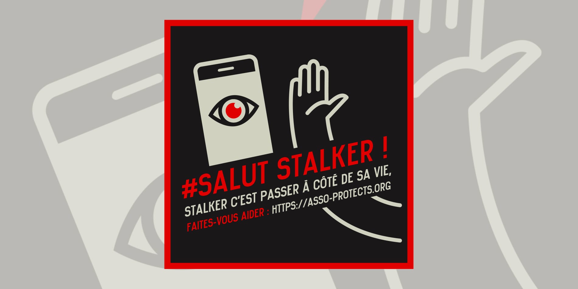 « #SalutStalker » – Affiche et visuels de Geoffrey Dorne pour asso-PROTECTS